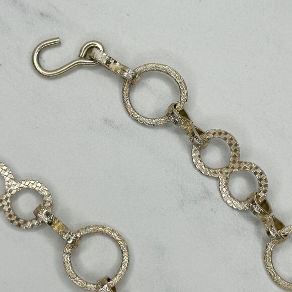 Gold Chain Link Belt XS/S โจ Lightweight Textured Metal Adjustable ๐ - Picture 2 of 12